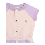 Carre'Ment Beau Pink Half Sleeve One-Piece Jumpsuit For Baby Girl