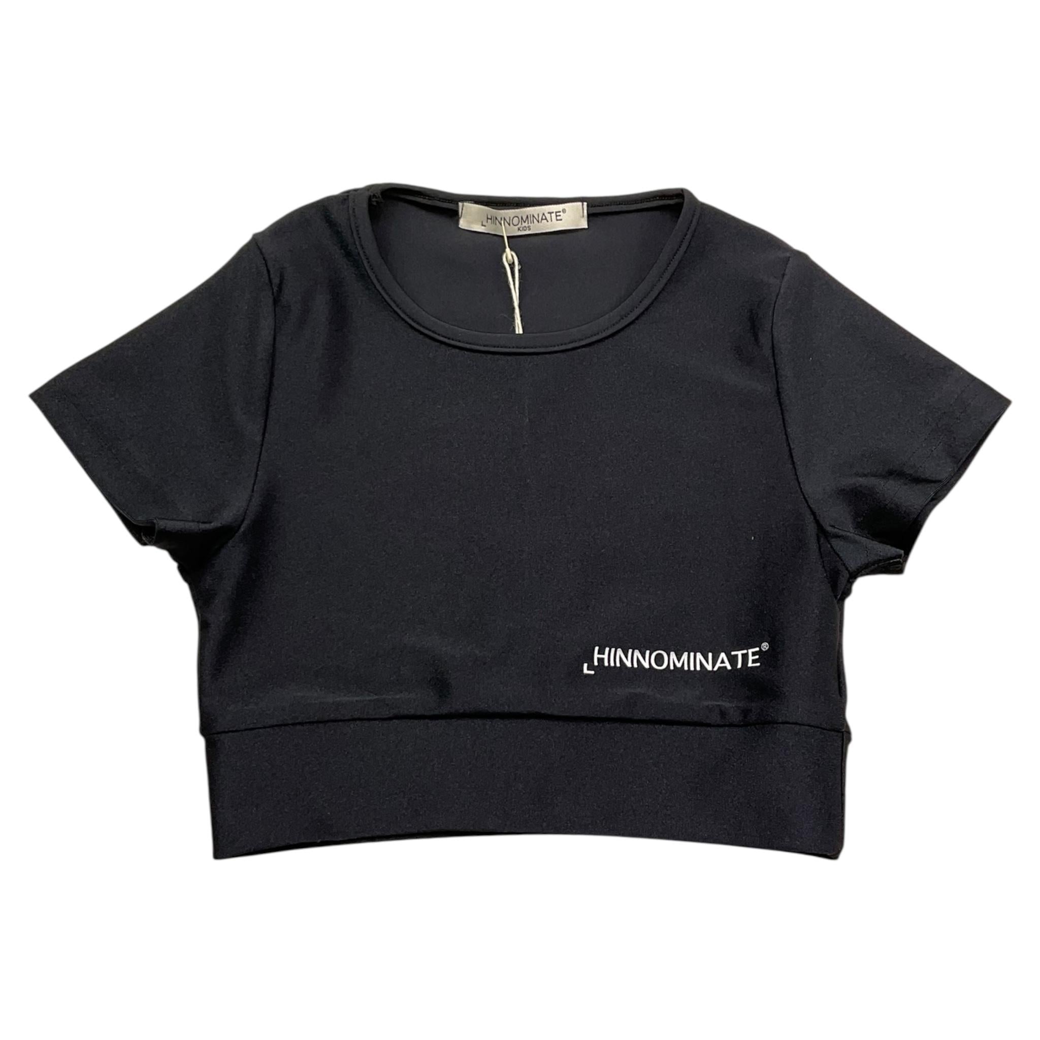 Hinnominate T-Shirt Girocollo Tinta Unita con Logo per Bambina 3646MY00064 NERO HINNOMINATE 