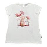 Magil T-Shirt Girocollo tinta unita con Stampe Bianco per Bambina FN26167 BIANCO MAGIL 