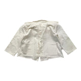 Teddy E Minou Solid Color Cardigan With Hood And Buttons White For Newborn