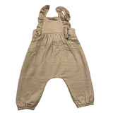AVENTIQUATTRORE salopette tinta unita con rouches Beige per Neonata A2401463 BEIGE AVENTIQUATTRORE 
