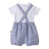Mini Banda Complet 2 Pezzi Pagliaccetto-Body Bianco/Blu per Neonato 3B679X BIANCO/BLU MINI BANDA 