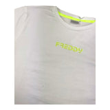 Freddy Solid Color Crew Neck T-Shirt with Glitter Print White for Girls