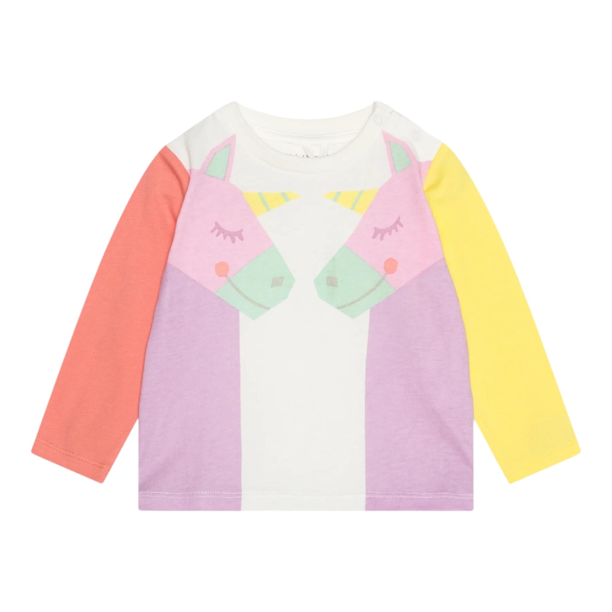 STELLA McCARTNEY shirt girocollo tinta unita con stampe in contrasto Bianco per Neonata TT8120 BIANCO STELLA McCARTNEY 