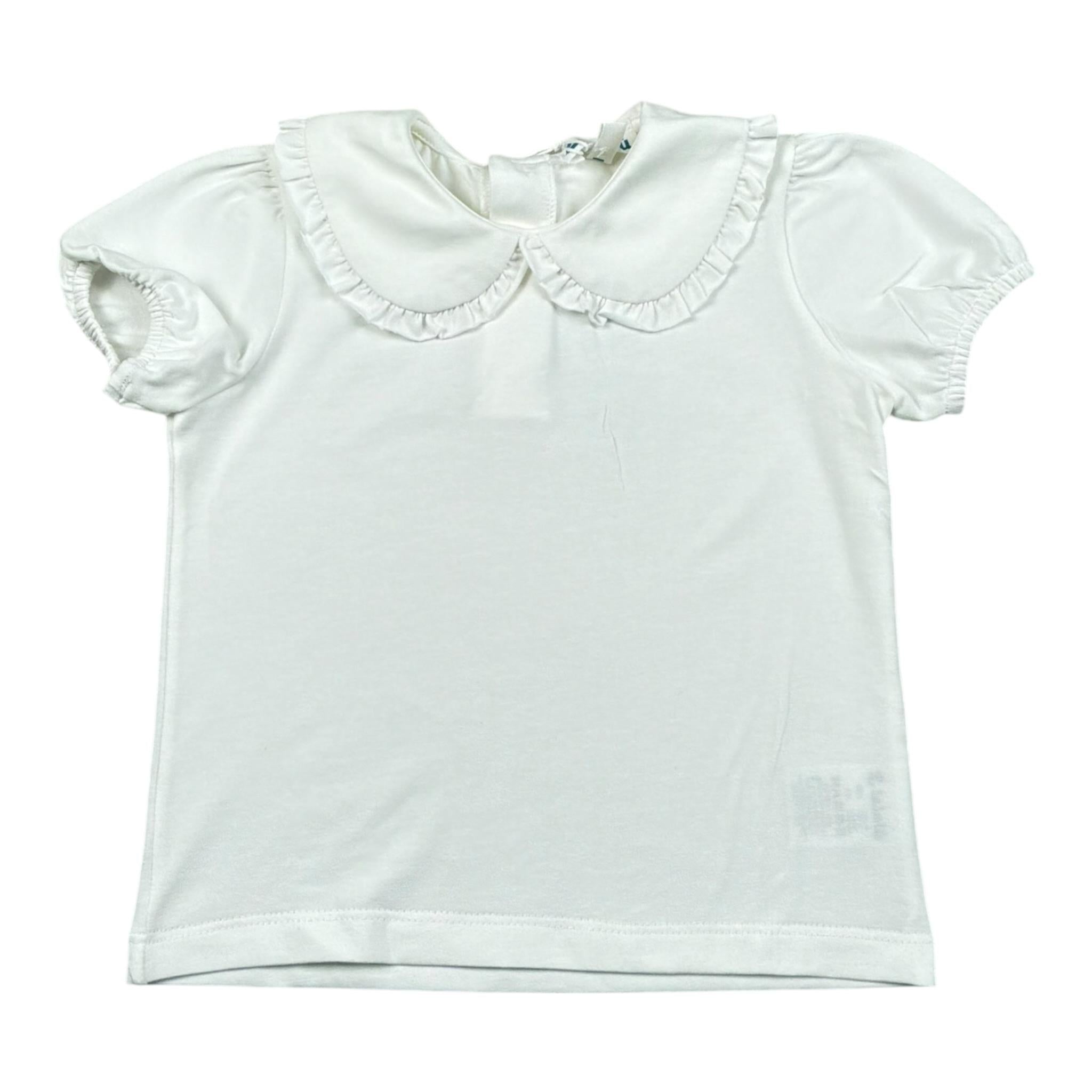 Lalalu' T-Shirt tinta unita con Colletto Bianco per Bambina TSL170PBJ BIANCO LALALU' 
