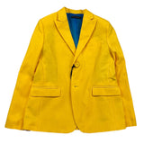 Daniele Alessandrini Yellow Single Breasted Solid Color Jacket For Boys