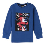 SARABANDA shirt girocollo tinta unita con stampa Blu per Neonato A133 BLU SARABANDA 