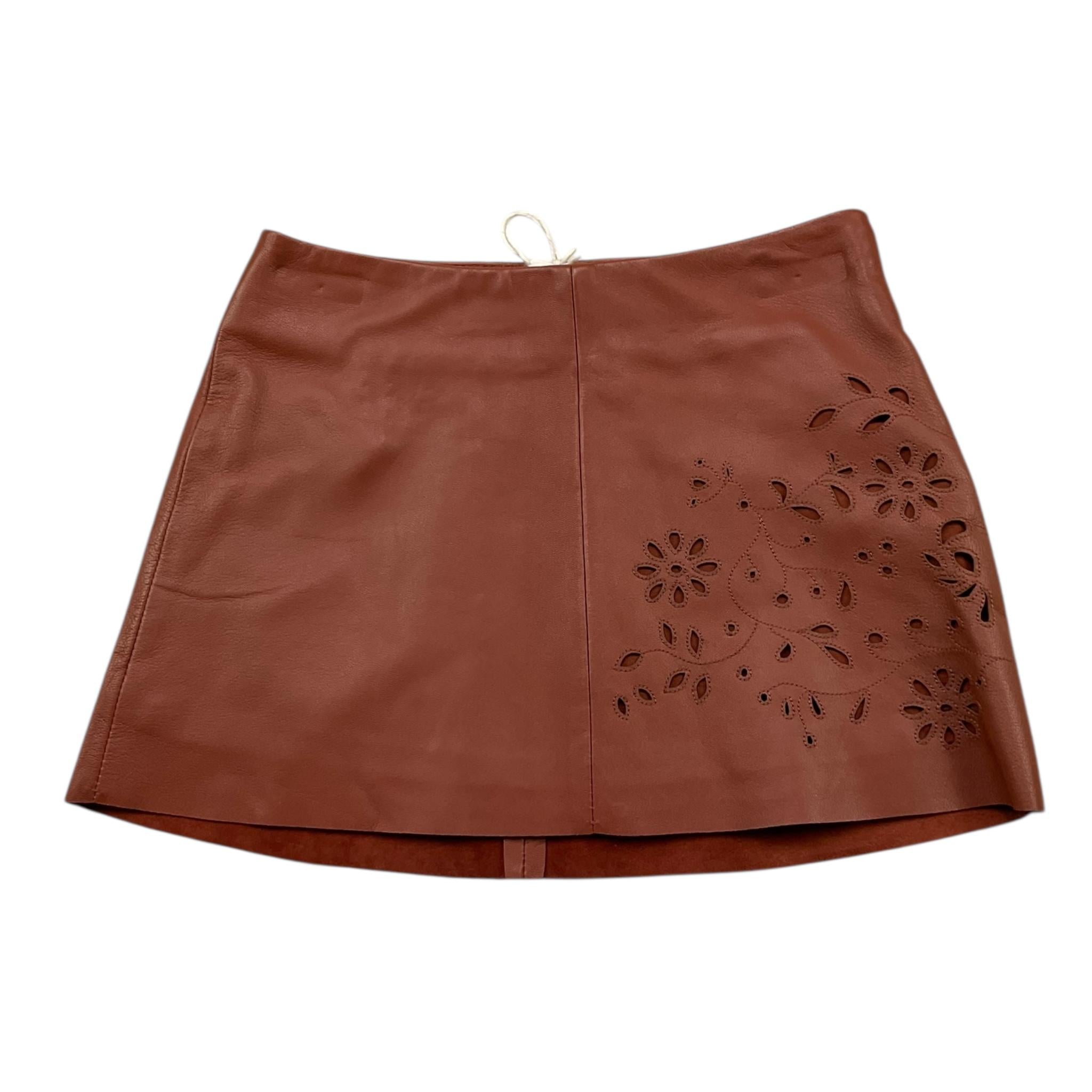 CHLOE' gonna tinta unita traforata Marrone per Bambina C13292 MARRONE CHLOE' 