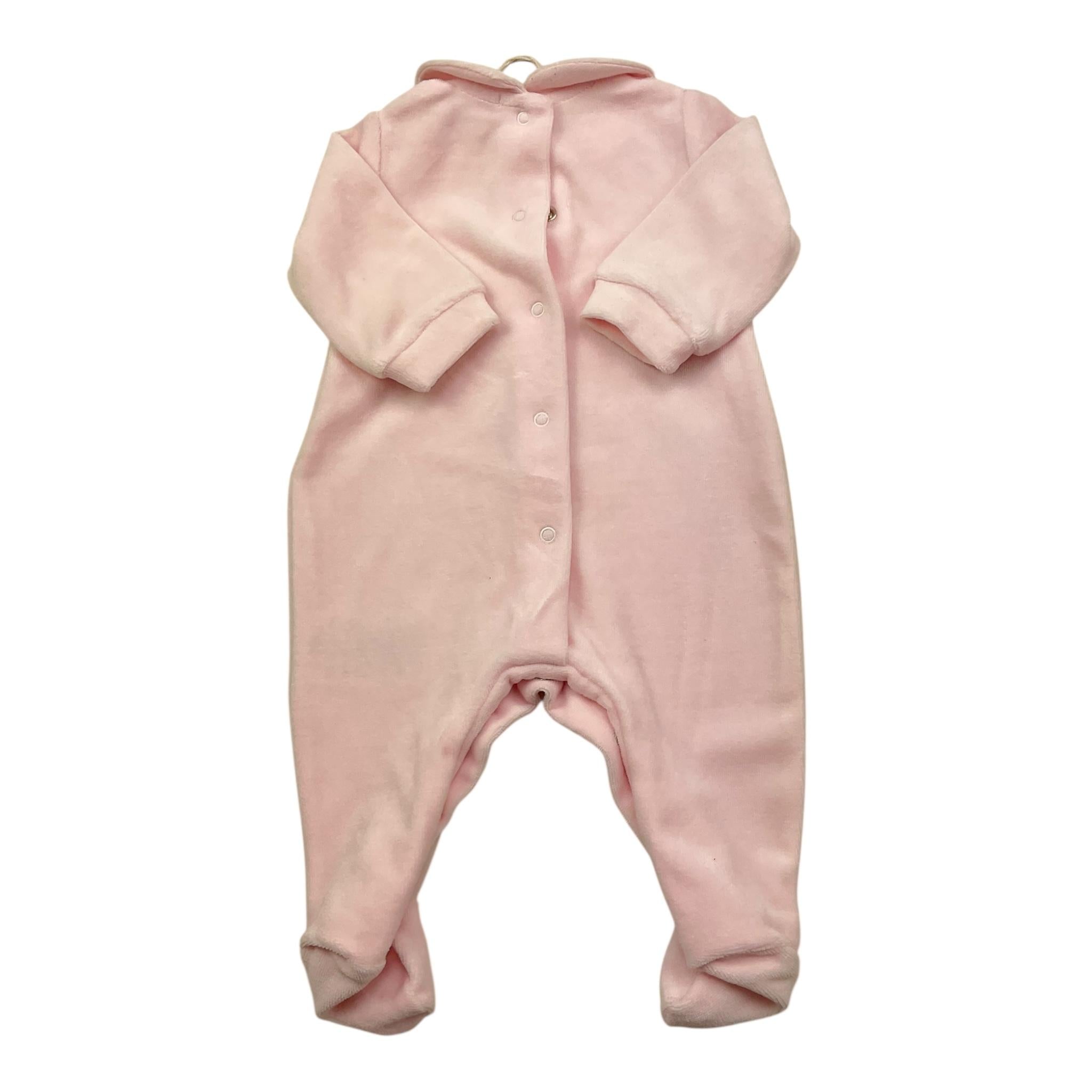 NANAN tutina tinta unita con stampa Rosa per Neonata I2400103R ROSA NANAN 