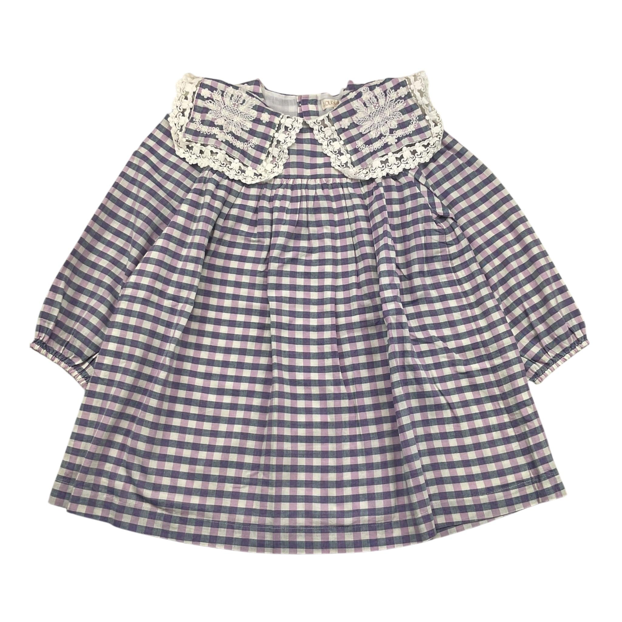 LOUISE MISHA abito tinta unita con fantasia a quadri Lilla per Bambina GRIW24S0186 LILLA LOUISE MISHA 