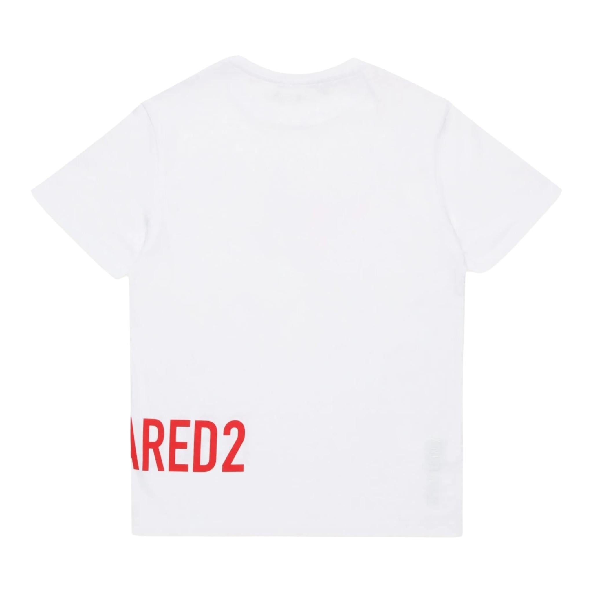 DSQUARED2 t-shirts girocollo tinta unita con stampa in contrasto Bianco per Bambino DQ2537XX BIANCO DSQUARED2 