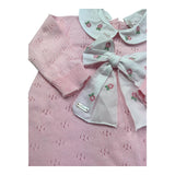 Le Bebe Tutina Manica Lunga Tinta Unita con Colletto E Fiocco per Neonata LBG6223 ROSA LE BEBE 