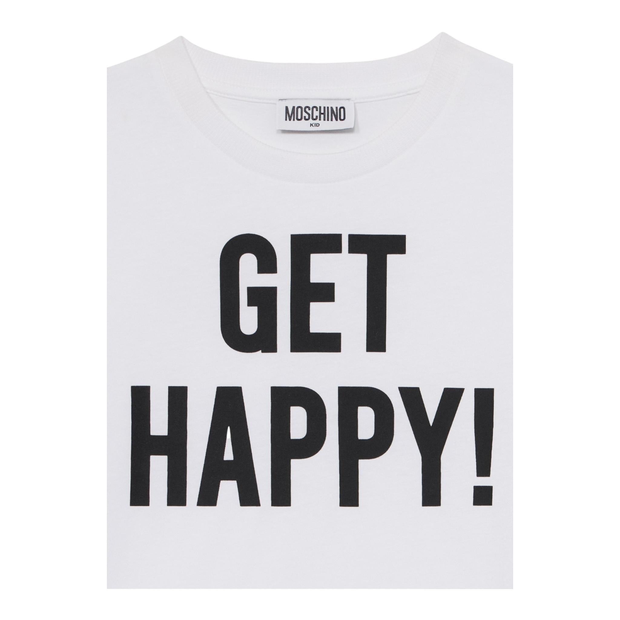 Moschino T-Shirt Girocollo Tinta Unita con Stampe per Bambino HDM06U BIANCO MOSCHINO 