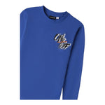SARABANDA shirt girocollo tinta unita con stampa in contrasto Blu per Bambino 0A516 BLU SARABANDA 