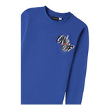 SARABANDA shirt girocollo tinta unita con stampa in contrasto Blu per Bambino 0A516 BLU SARABANDA 