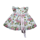 Aletta Abito Cerimonia Tinta Unita con Fantasia per Neonata HR23540 PANNA ALETTA 