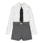 ELISABETTA FRANCHI tuta intera bicolore manica lunga con cravatta Bianco/grigio per Bambina EFTA092X BIANCO/GRIGIO ELISABETTA FRANCHI 