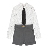 ELISABETTA FRANCHI tuta intera bicolore manica lunga con cravatta Bianco/grigio per Bambina EFTA092X BIANCO/GRIGIO ELISABETTA FRANCHI 