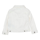 Dsquared2 Solid Color Denim Jacket With Pockets White For Boys