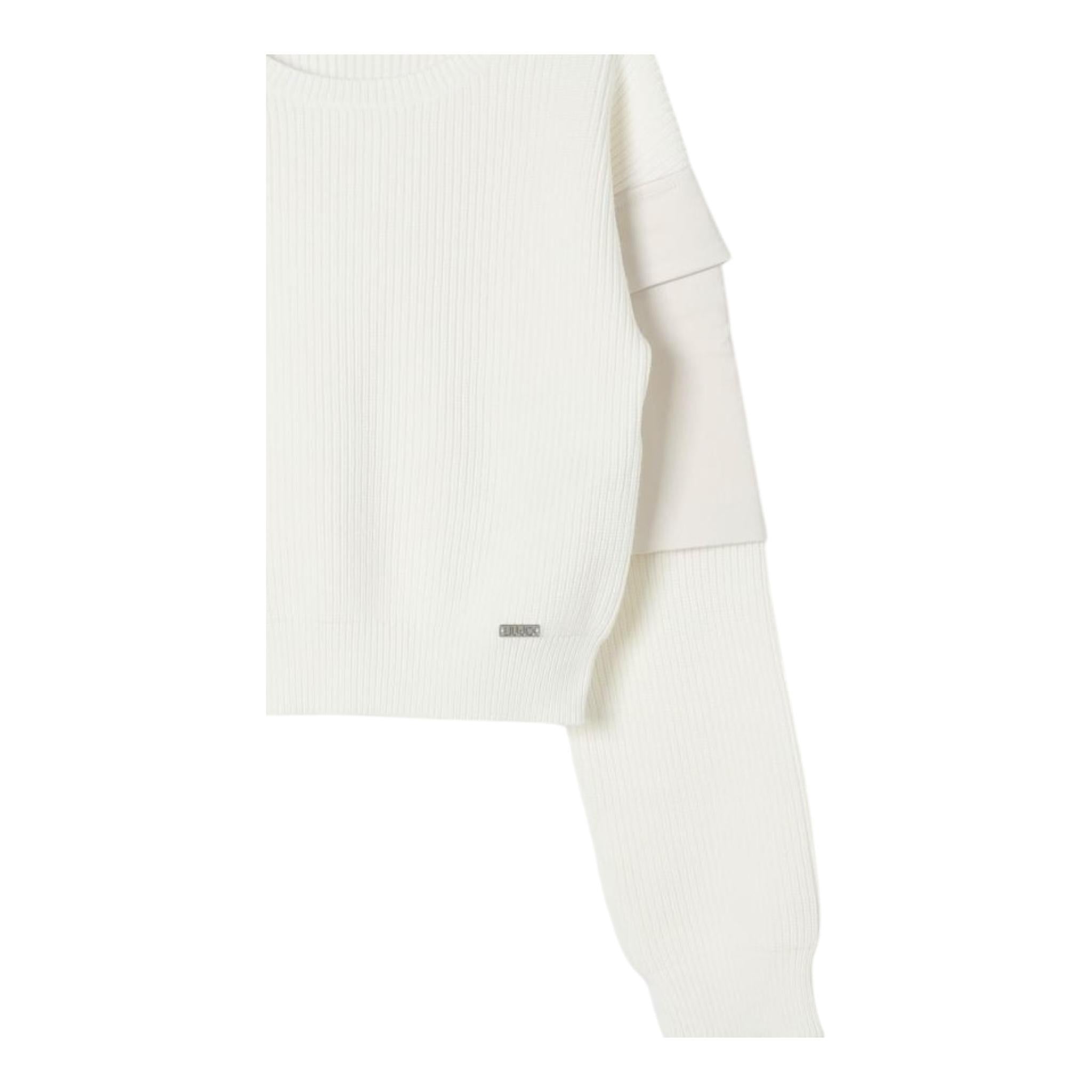 LIU JO maglia girocollo tinta unita con tasche alle maniche Bianco per Bambina GF4215X BIANCO LIU JO 