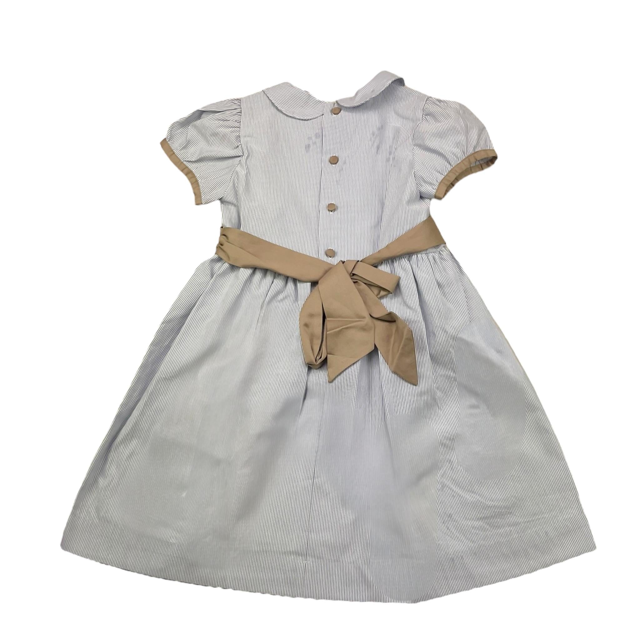 Jesvrvm Abito Mezza Manica Tinta Unita con Fantasia A Righe per Bambina IRIS BIANCO JESVRVM 