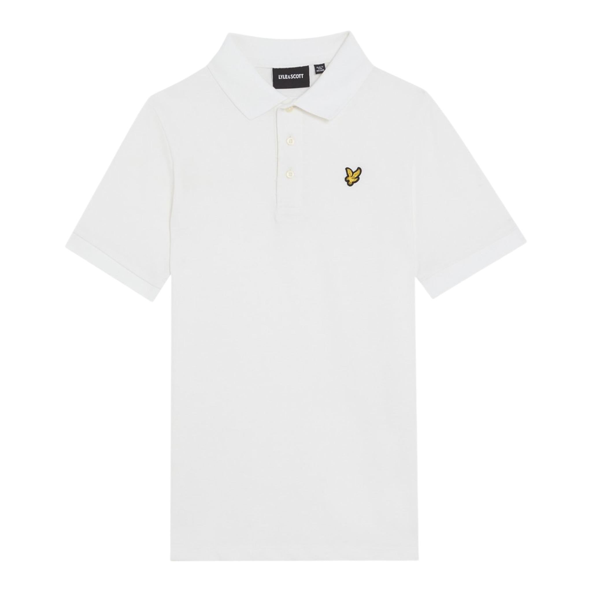 Lyle&Scott Polo Mezza Manica Tinta Unita con Logo per Bambino 48066 BIANCO LYLE&SCOTT 