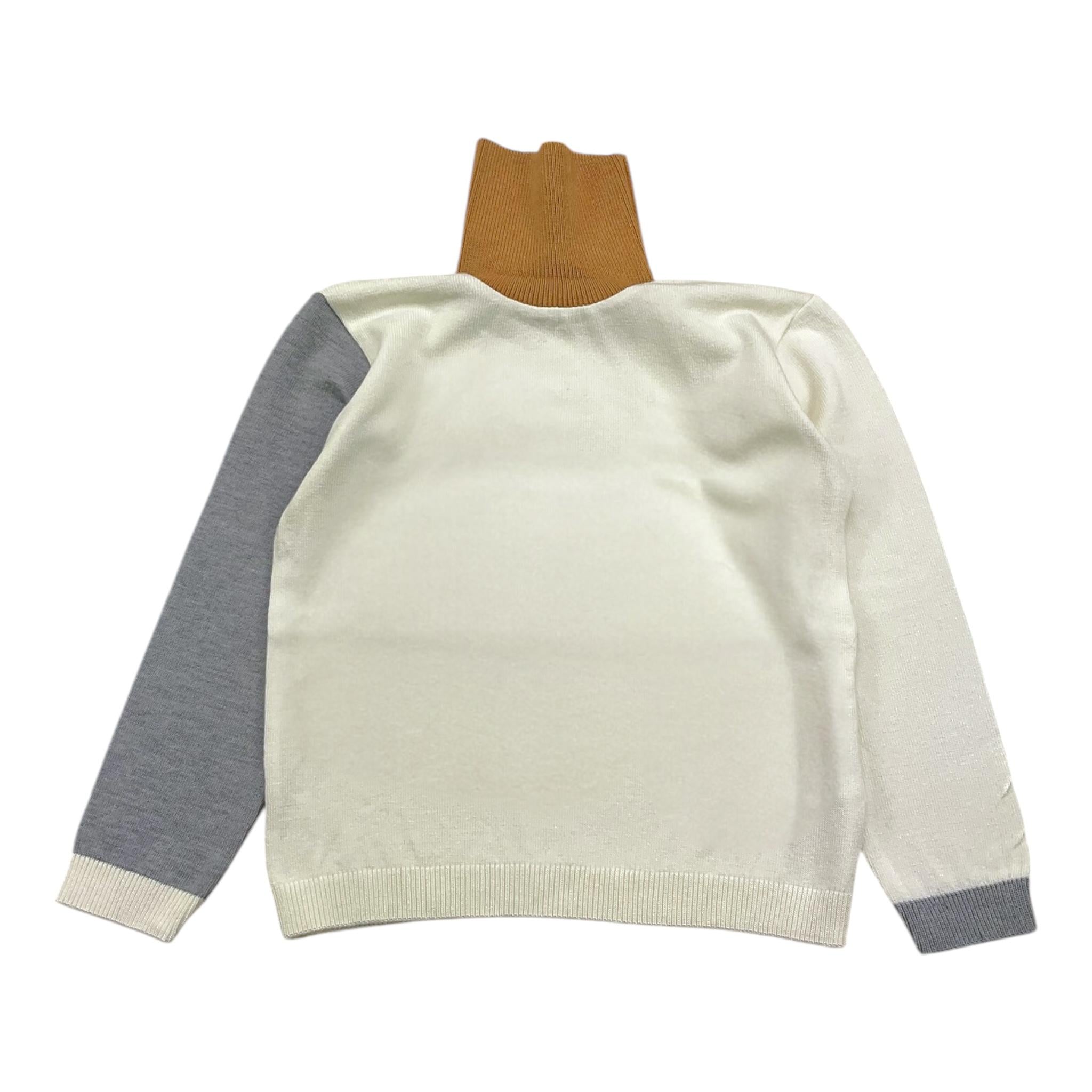 EMANUEL PRIS maglia tricolore collo alto Panna per Bambino EMG7078N PANNA EMANUEL PRIS 