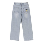 Moschino Jeans Tinta Unita con Ricami per Bambina HDP06B AZZURRO MOSCHINO 