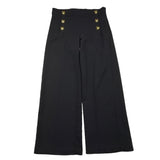 MOSCHINO pantalone tinta unita modello palazzo con bottoni in contrasto Nero per Bambina HDP05Y NERO MOSCHINO 