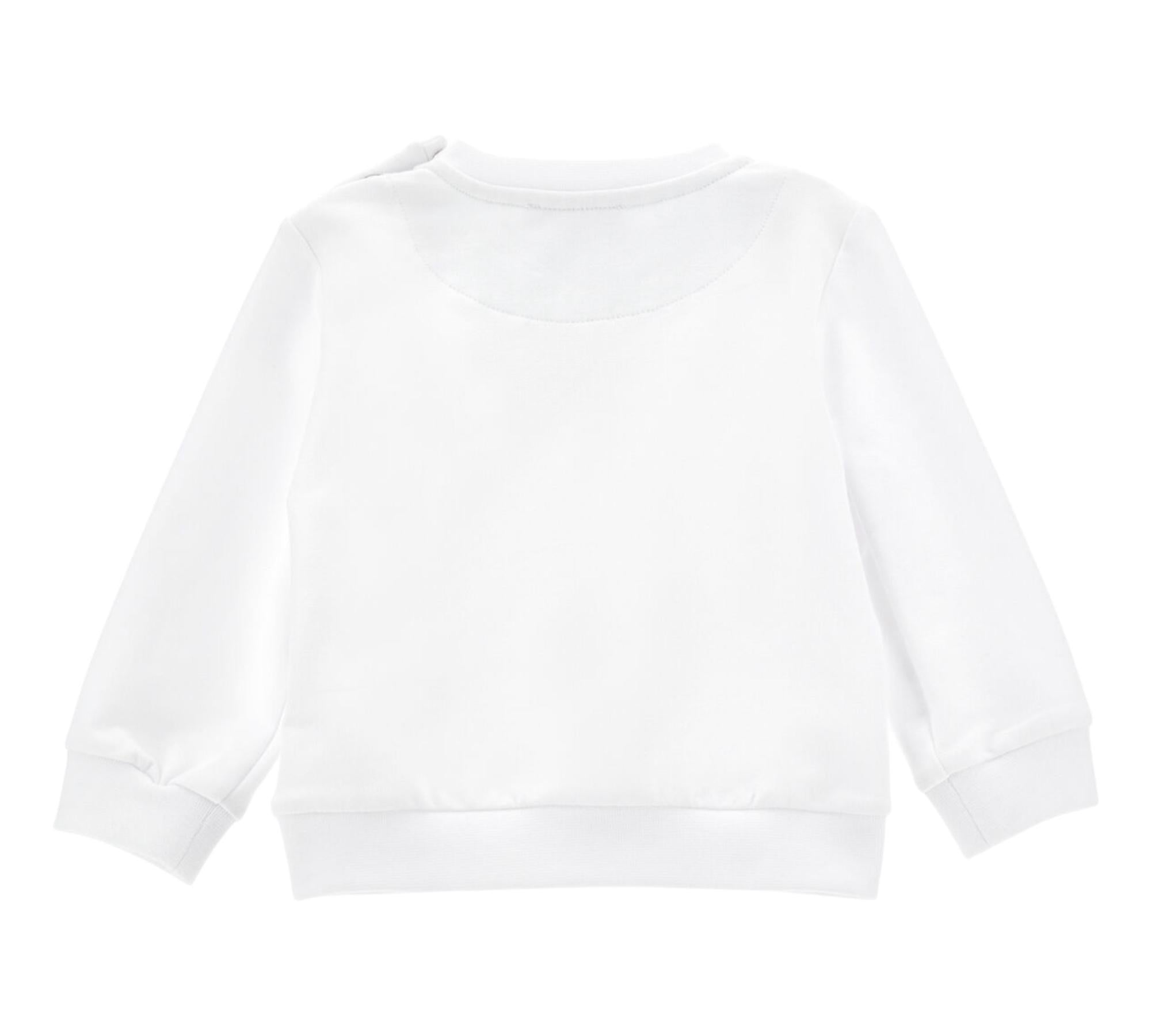 Monnalisa Felpa Chiusa Girocollo Tinta Unita con Stampa per Neonato 28E600 BIANCO MONNALISA 