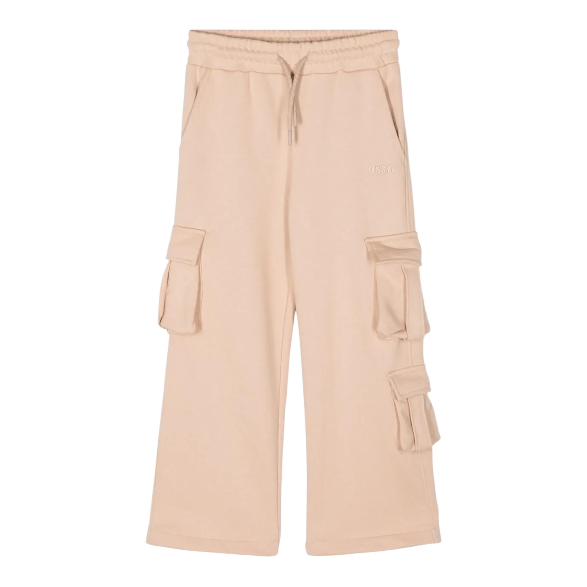 MSGM pantalone modello tuta tinta unita con tasconi Beige per Bambina F4MSJGFP192 BEIGE MSGM 