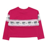 Chiara Ferragni Shirt Crop Model Solid Color With Fuchsia Print For Girls