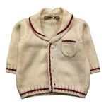 LA STUPENDERIA cardigan modello giacca tinta unita Panna/rosso per Neonato WCGH21 PANNA/ROSSO LA STUPENDERIA 