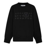 MAISON MARGIELA felpa girocollo tinta unita con stampa Nero per Bambino M60681X NERO MAISON MARGIELA 