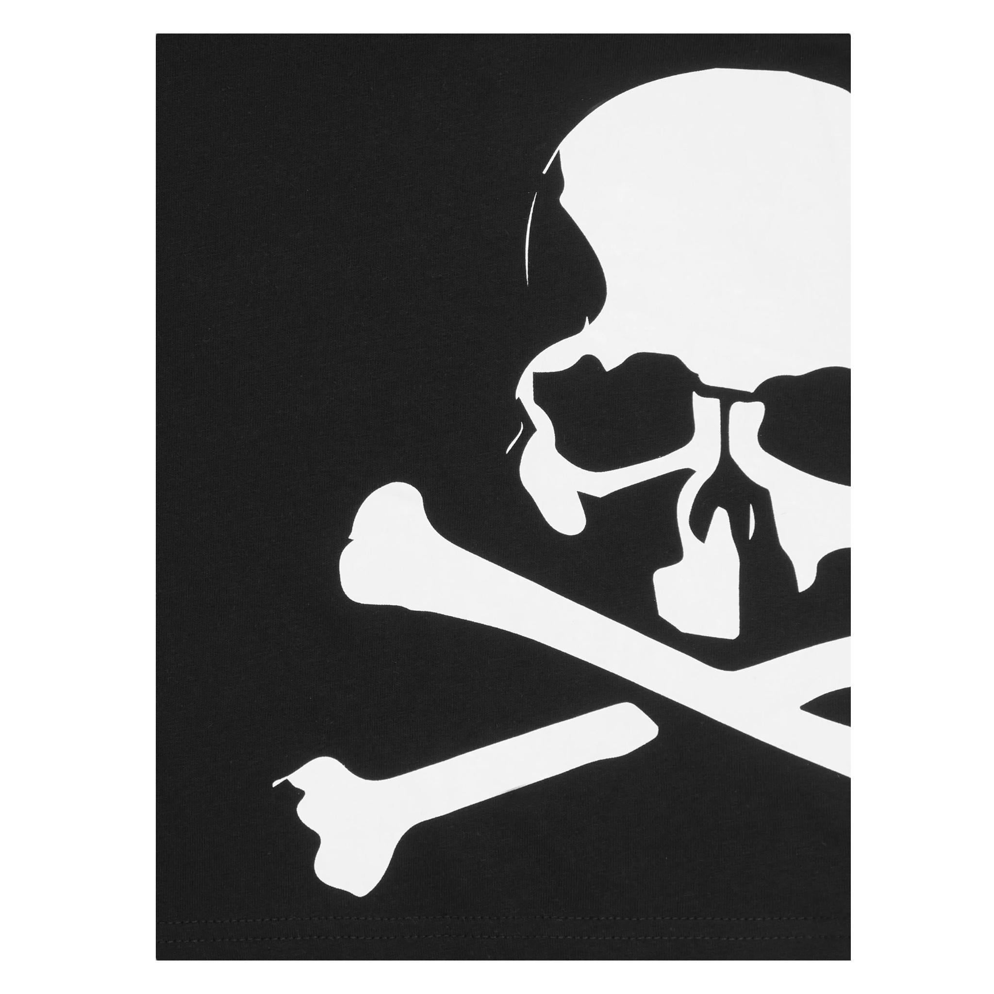 PHILIPPE PLEIN t-shirt girocollo tinta unita con stampa teschio Nero per Bambino BTK1246 NERO PHILIPPE PLEIN 