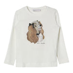MONNALISA shirt girocollo tinta unita con stampa brillantinata Bianco per Bambina 19D611J BIANCO MONNALISA 