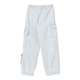 Elisabetta Franchi Jeans Solid Color Cargo Model With Elastic Waist Light Blue For Girls