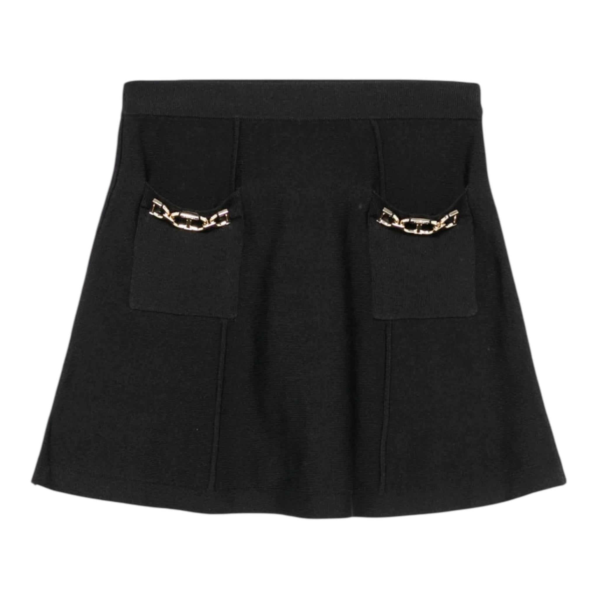 Twinset Gonna Tinta Unita con Elastico In Vita per Bambina 251GJ3QW3X NERO TWINSET 