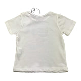 Aventiquattrore Crew Neck Solid Color T-Shirt with Cream Print for Newborns