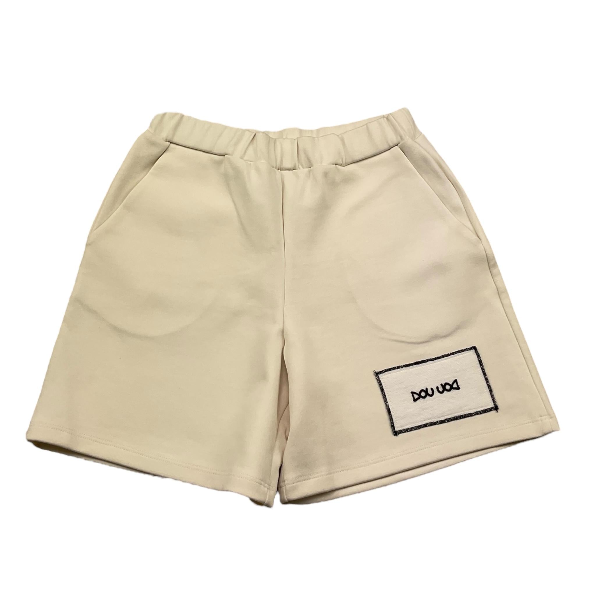 Dou Dou Bermuda Tinta Unita con Logo per Bambina DW6R39 PANNA DOU DOU 