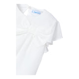 Mayoral Camicia Mezza Manica Tinta Unita per Bambina 3182 BIANCO MAYORAL 