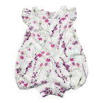 Miss Blumarine Pagliaccetto Tinta Unita con Stampa Fiori per Neonata IA4124 BIANCO MISS BLUMARINE 