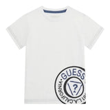 Guess T-Shirt Girocollo Tinta Unita con Stampa per Bambino N5RI15K8HM4 BIANCO GUESS 