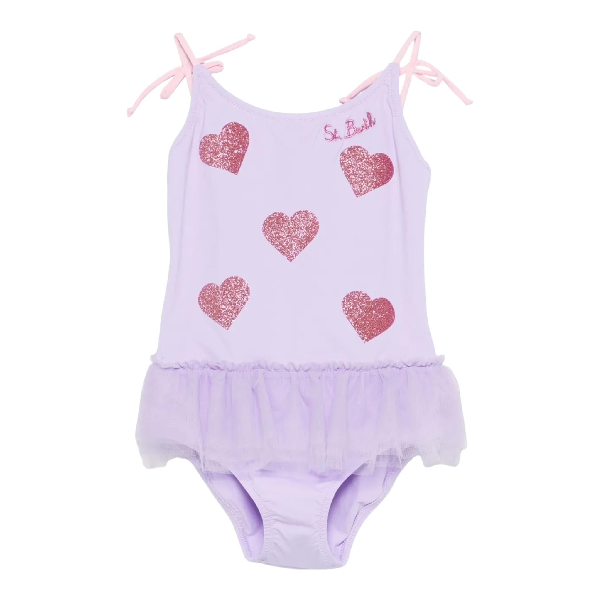 Saint Barth Costume Intero Tinta Unita per Neonata DANC000104 LILLA SAINT BARTH 