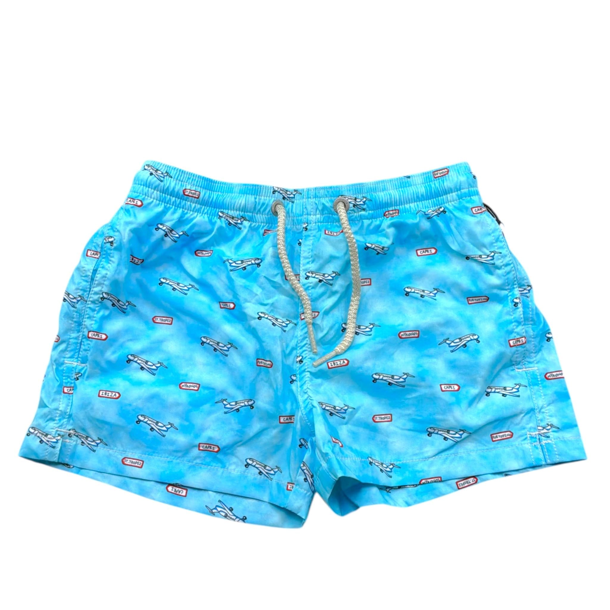Saint Barth Costume Modello Boxer Tinta Unita con Stampa per Bambino 01058L AZZURRO SAINT BARTH 
