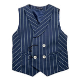 Emanuel Pris Solid Color Vest With Blue Buttons For Boys