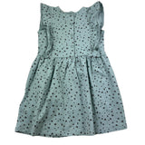 Chicco Solid Color Sleeveless Dress With Green Heart Prints For Baby Girl
