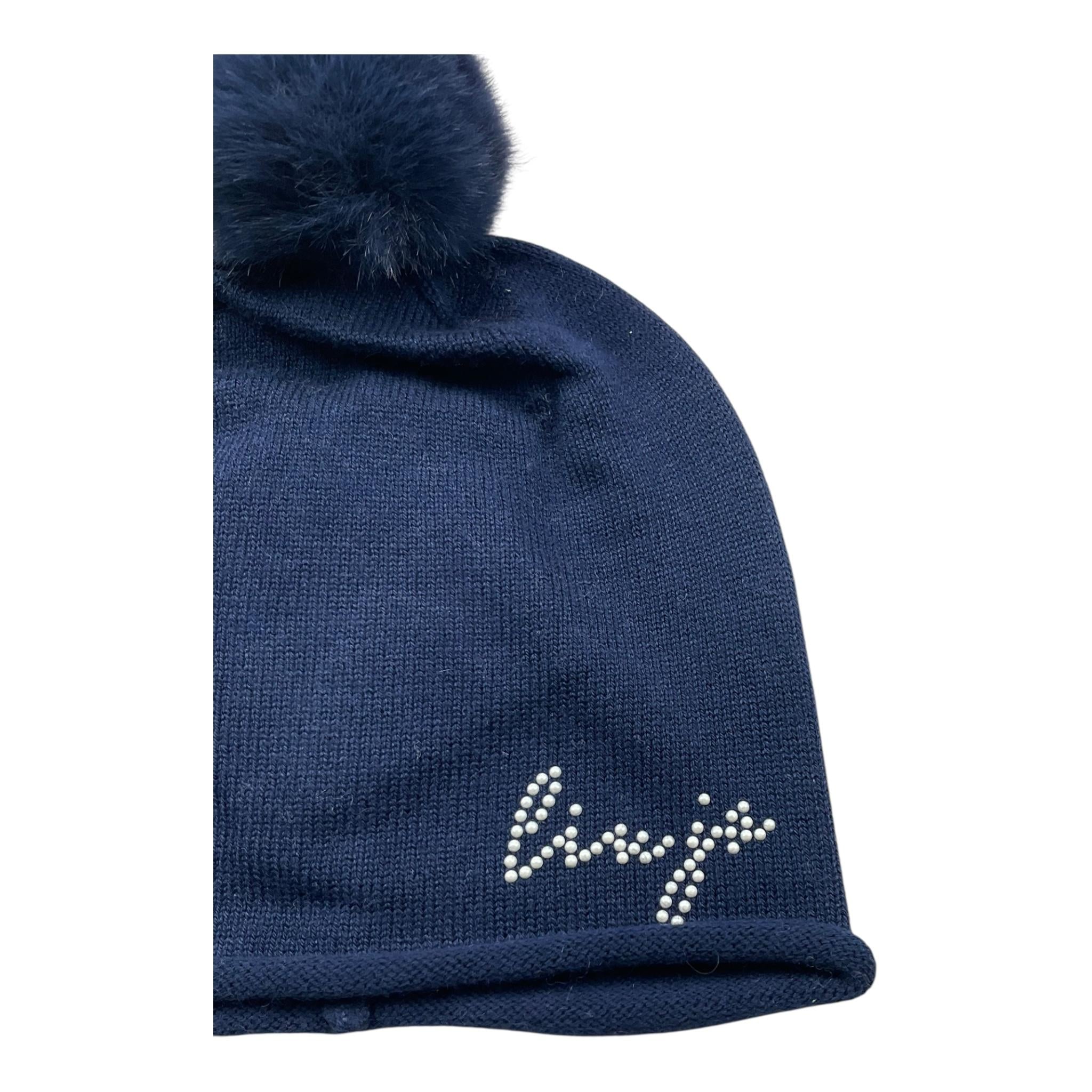 LIU JO cappello tinta unita con pon pon Blu per Bambina HF3047 BLU LIU JO 