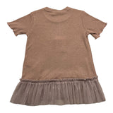 Caffe' D'Orzo Half Sleeve Dress Solid Color Lurex Pink For Baby Girl