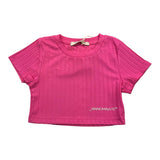 Hinnominate T-Shirt Crop Model Solid Color Fuchsia for Girls